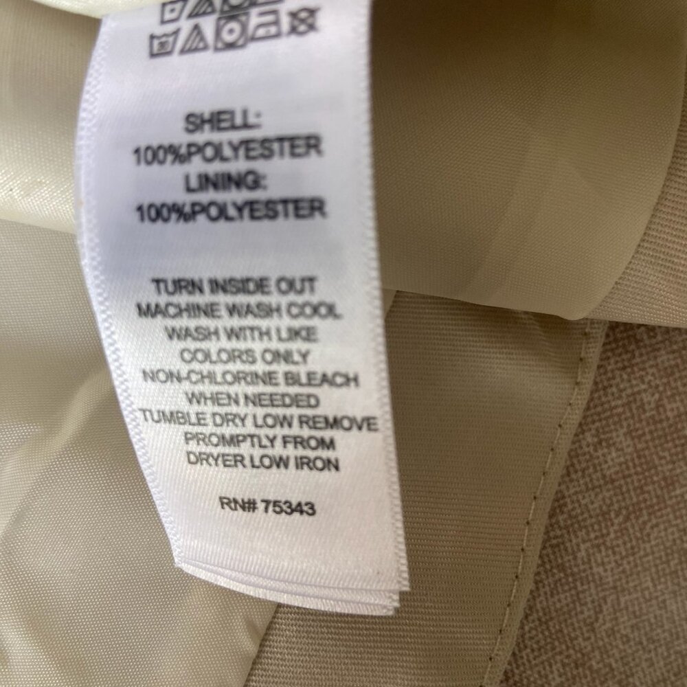 EUC Tahari Stylish Beige Ruffle Trench Coat with Belt Girls Sz XS (4) - Picture 5 of 6